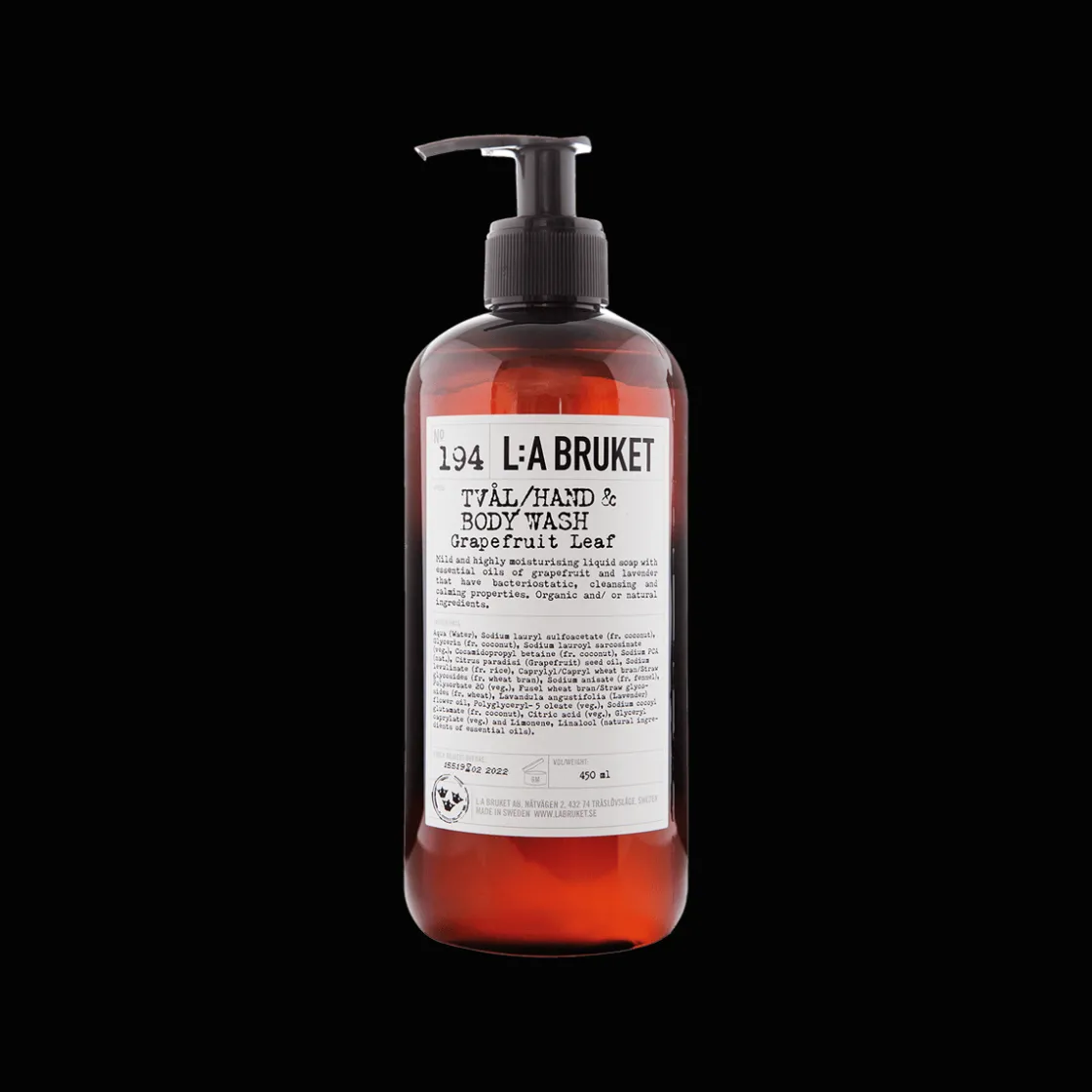 L:a Bruket 194 Hand & Body Wash Grapefruit Leaf 450ml Best