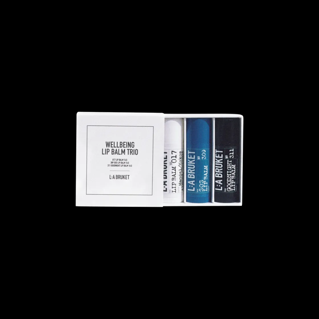L:a Bruket 325 Wellbeing Lip Balms Trio Discount