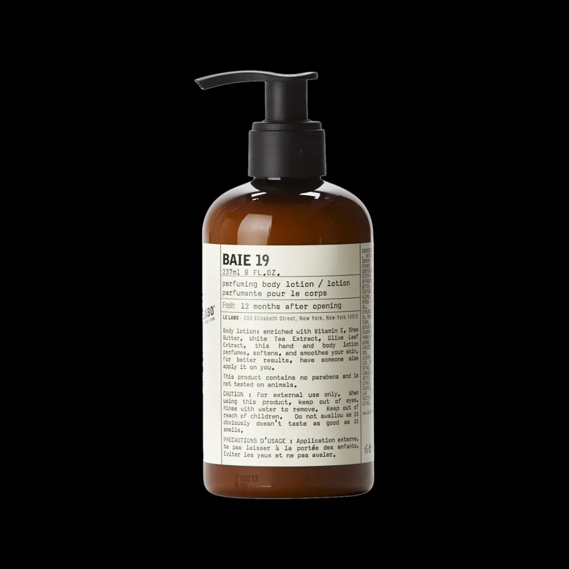Le Labo fragrances Baie 19 Body Lotion 237ml