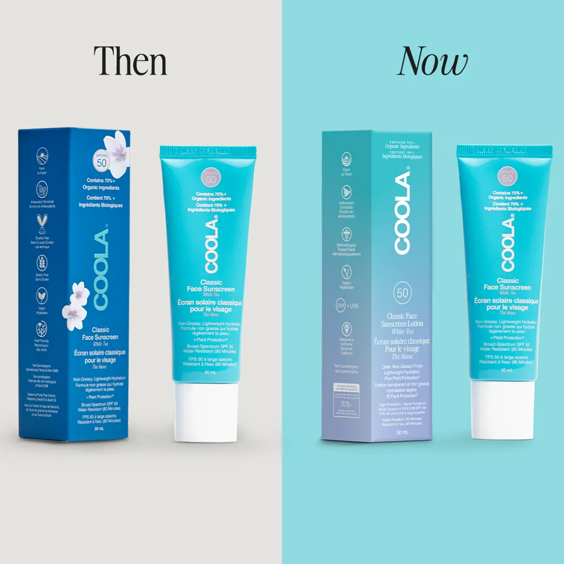 COOLA Suncare Classic Face Lotion SPF 50 White Tea 50ml