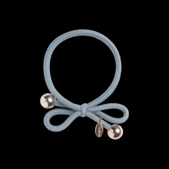 IA BON Hair Tie with Gold Bead Dusty Blue Discount