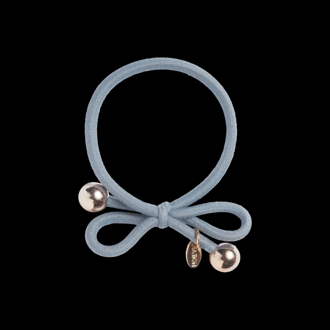 IA BON Hair Tie with Gold Bead Dusty Blue Discount