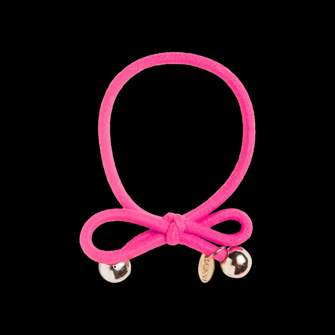 IA BON Hair Tie with Gold Bead Neon Pink Best