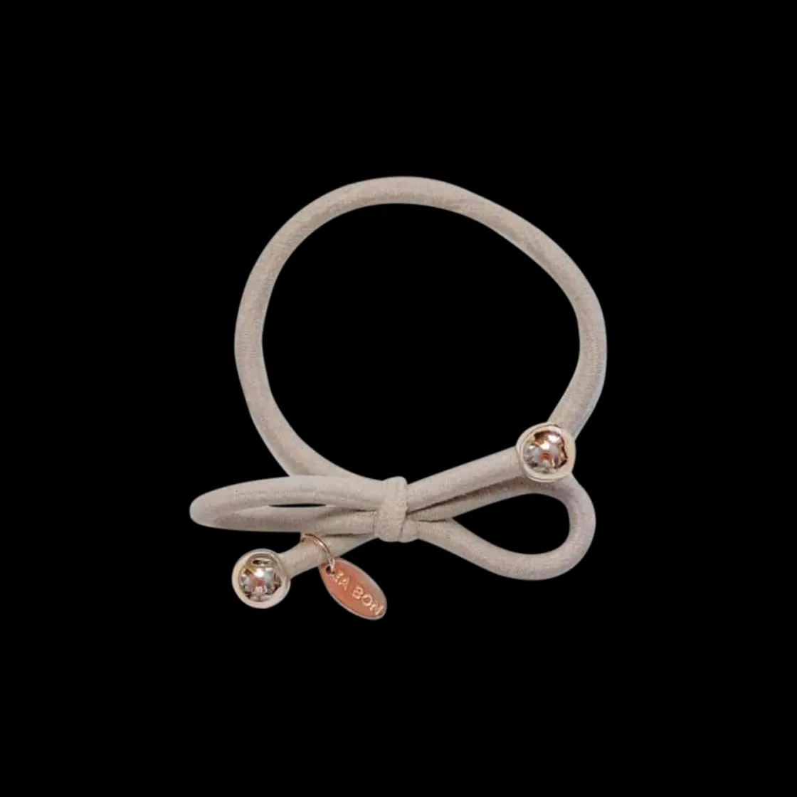 IA BON Hair Tie with Gold Bead Taupe Discount