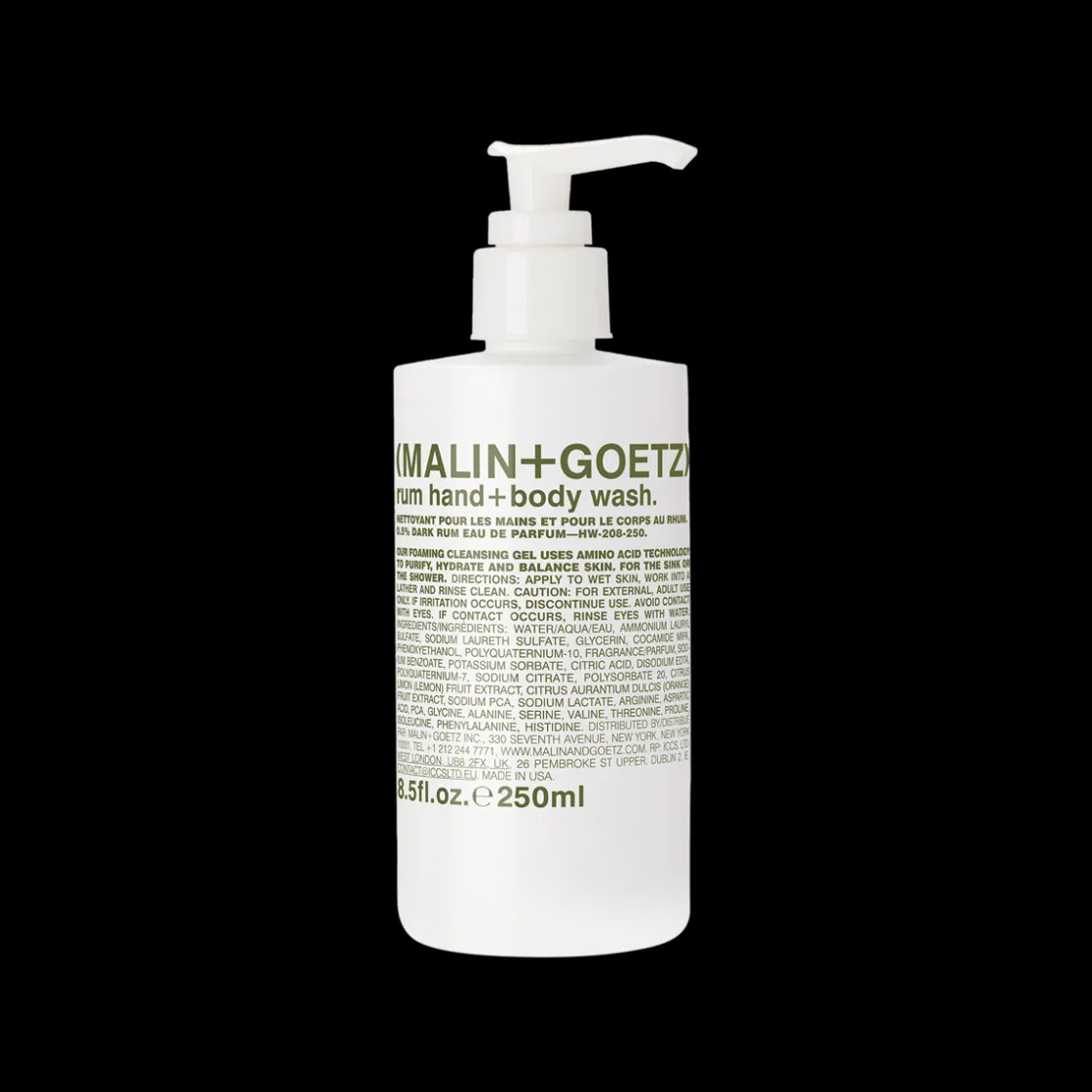 MALIN+GOETZ Rum Hand + Body Wash 250ml Clearance